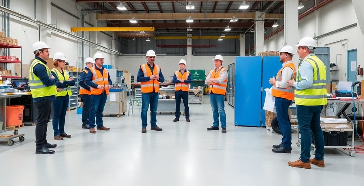 Formation de sécurité au travail avec employés en action